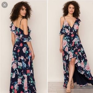 Yumi Kim Butterfly Kiss Maxi Dress in Navy L